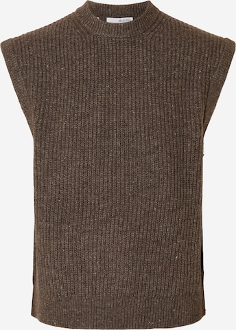 Gilet SELECTED en marron : devant
