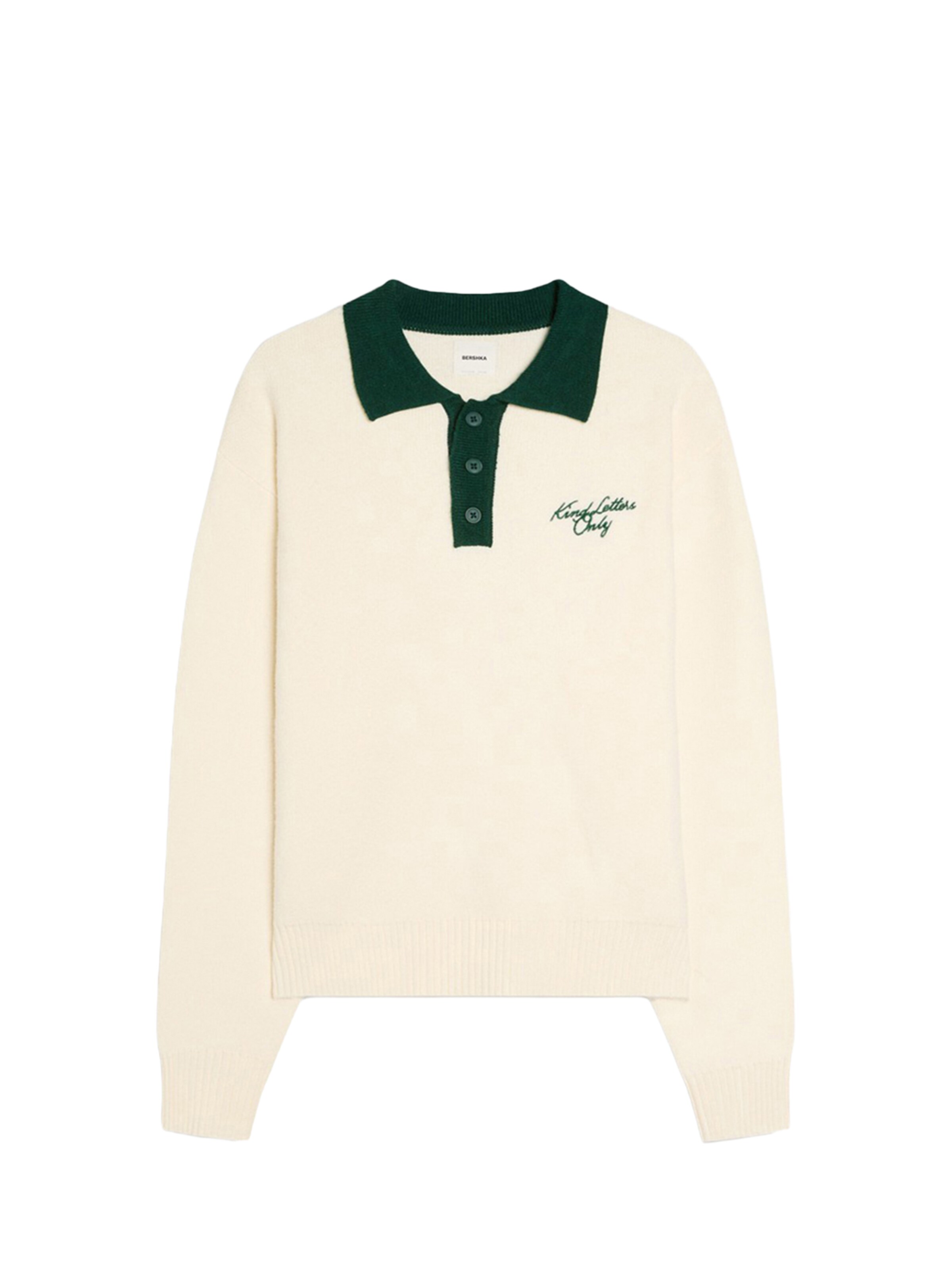 Bershka Poloshirt in XS in grün / weiß, Produktansicht