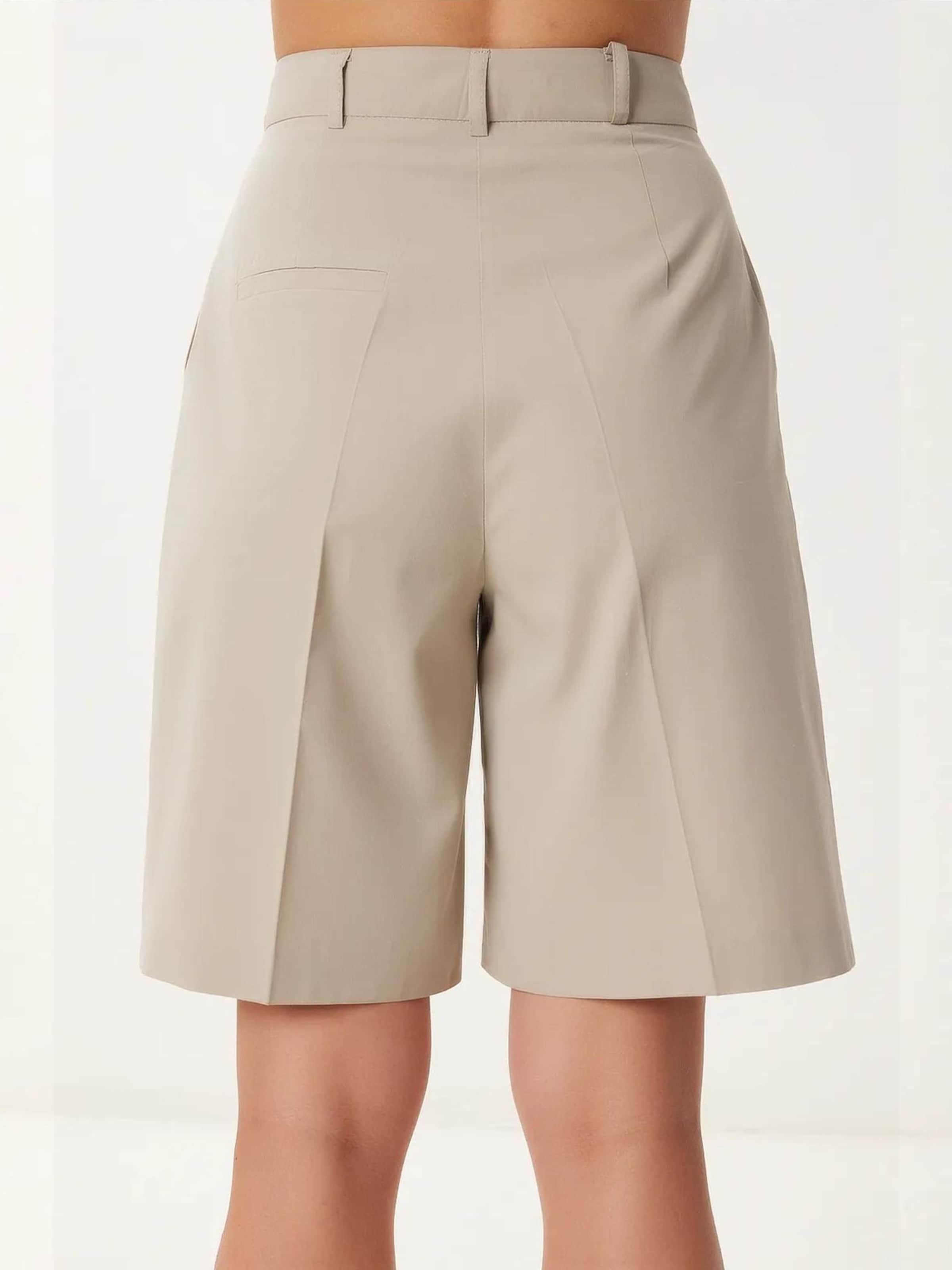 Happiness İstanbul Wide leg Pleat-front trousers in Beige