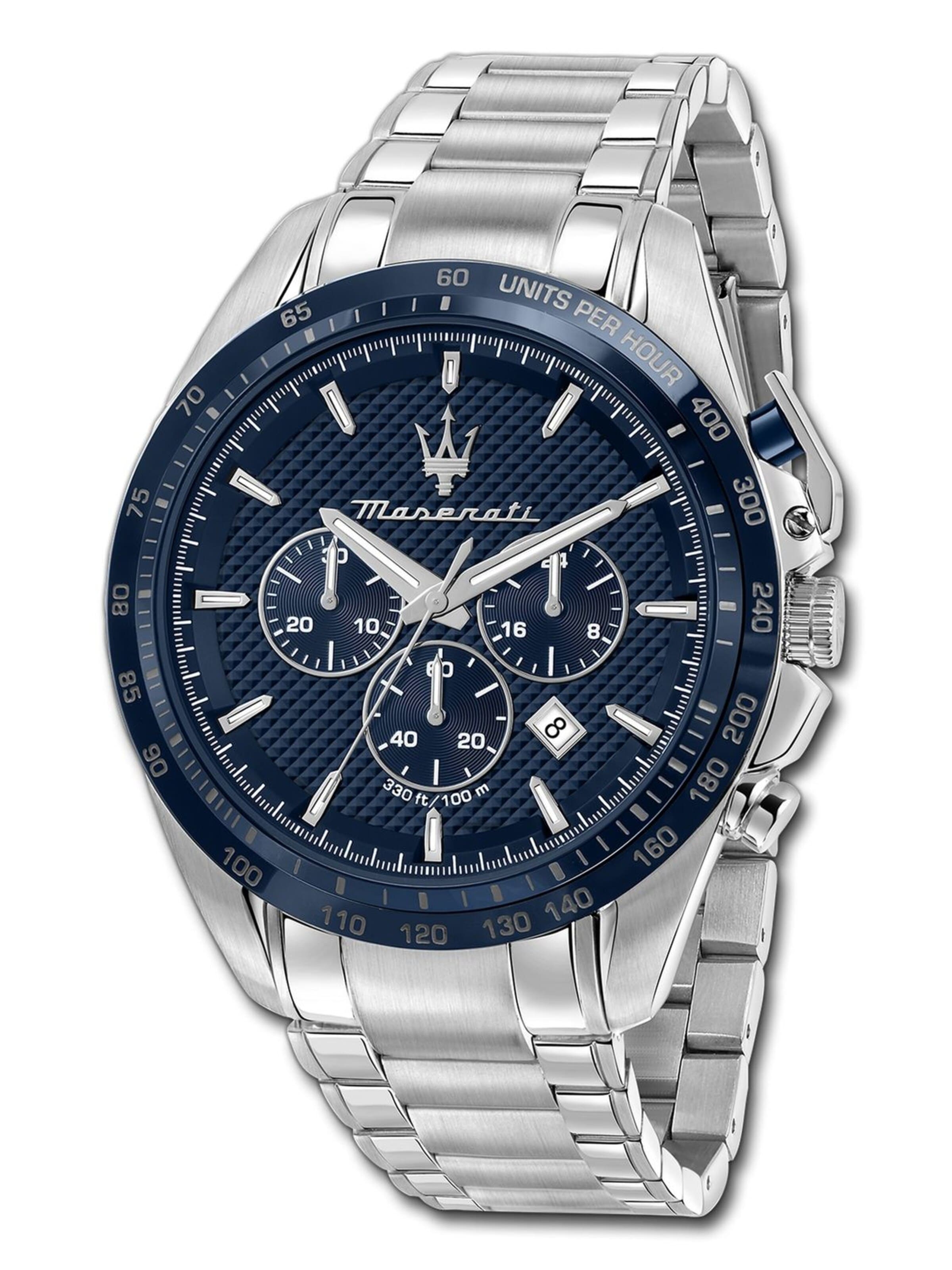 Maserati - Reloj analógico en plata: frente