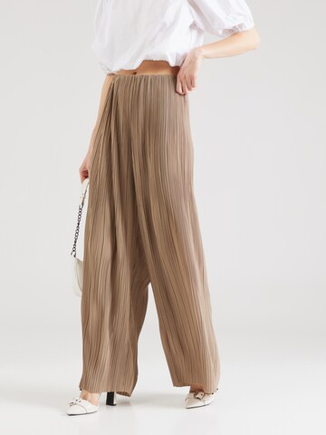 SECOND FEMALE Wide leg Broek 'Tracy' in Bruin: voorkant