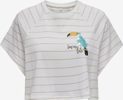 ONLY Shirt 'KITA' in de kleur Beige / Turquoise / Zwart / Wit, Productweergave