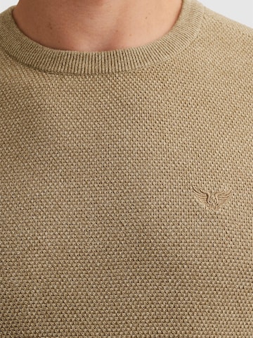 PME Legend - Jersey 'Pullover in cotton/modal with ribbed collar' en beige