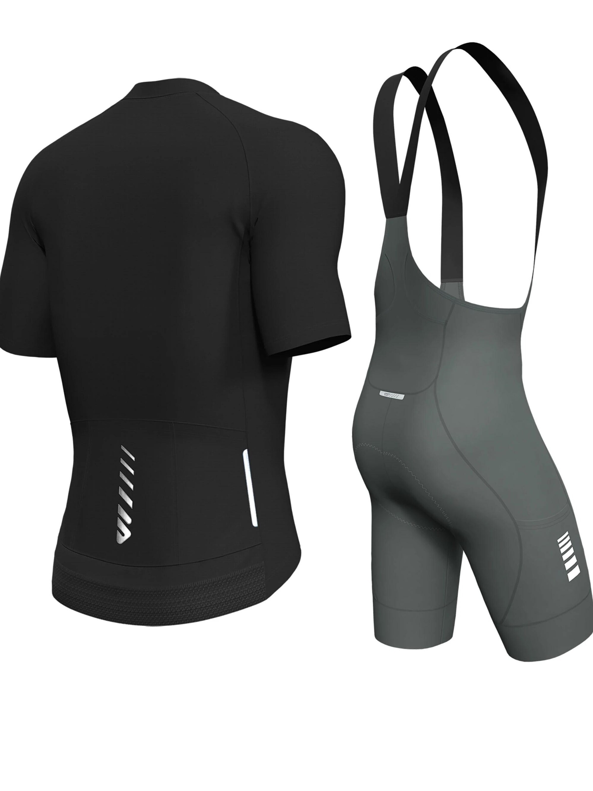 WULIBIKE - Ropa para correr 'Wulibike Radsport-Set 'Aero-Performance' Schwarz/Grau' en negro