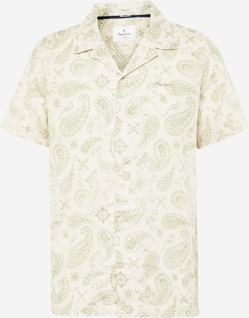 Pepe Jeans Regular fit Button Up Shirt 'CASEY' in Beige: front