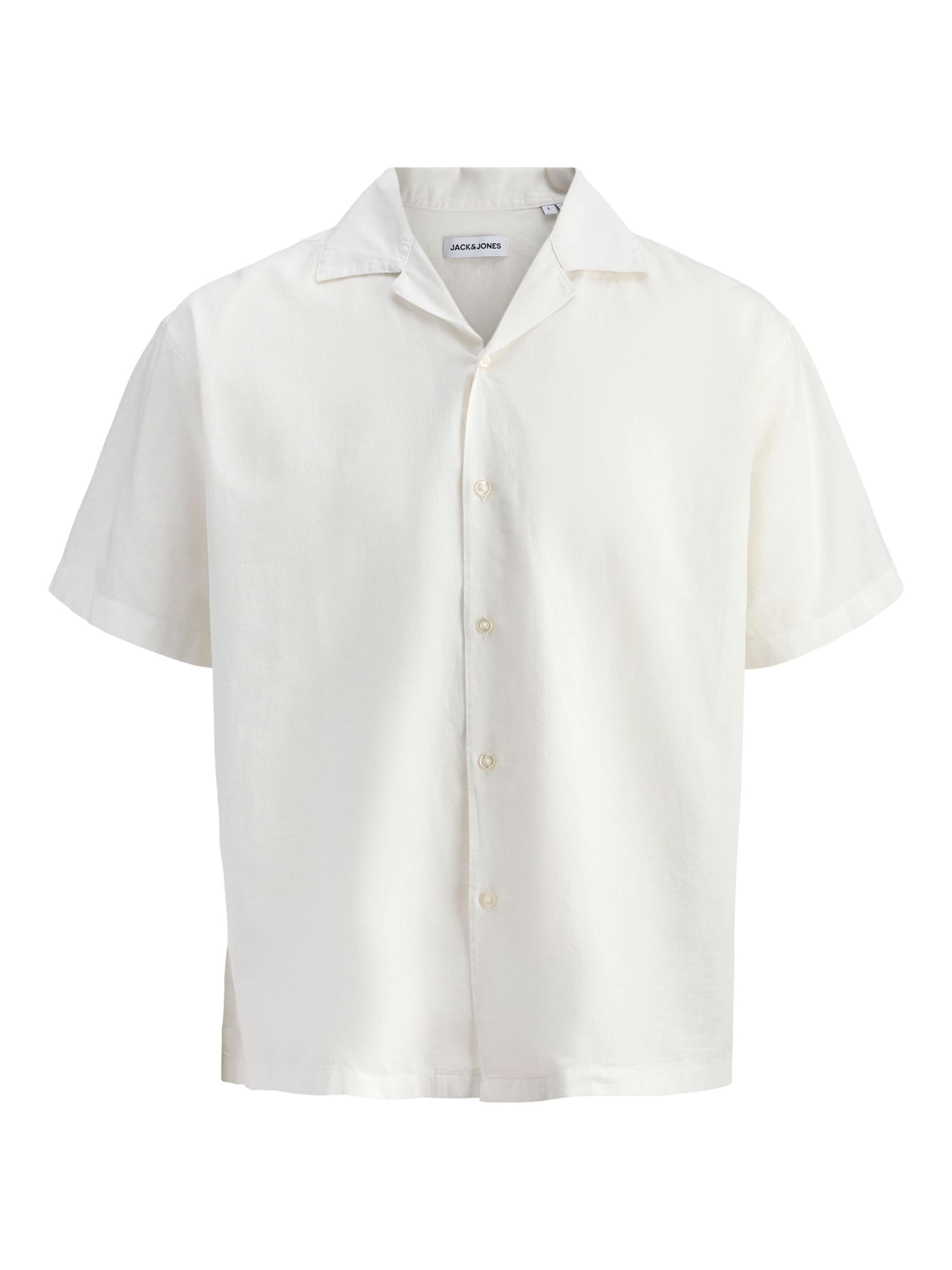 Jack & Jones Plus Comfort fit Button Up Shirt 'JJEBreeze' in White: front