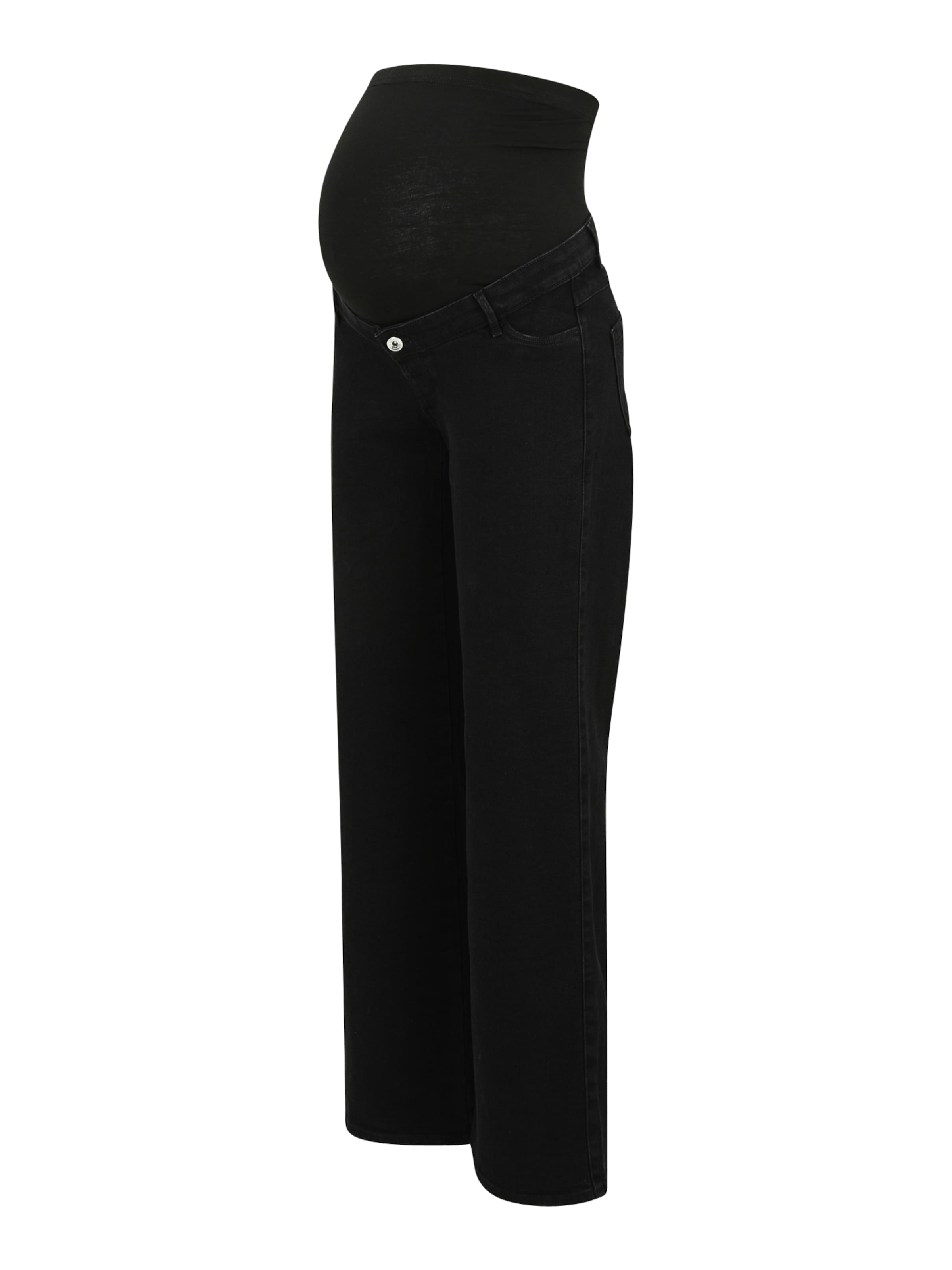 Only Maternity Wide leg Jeans 'OLMSNOW' in Black: front