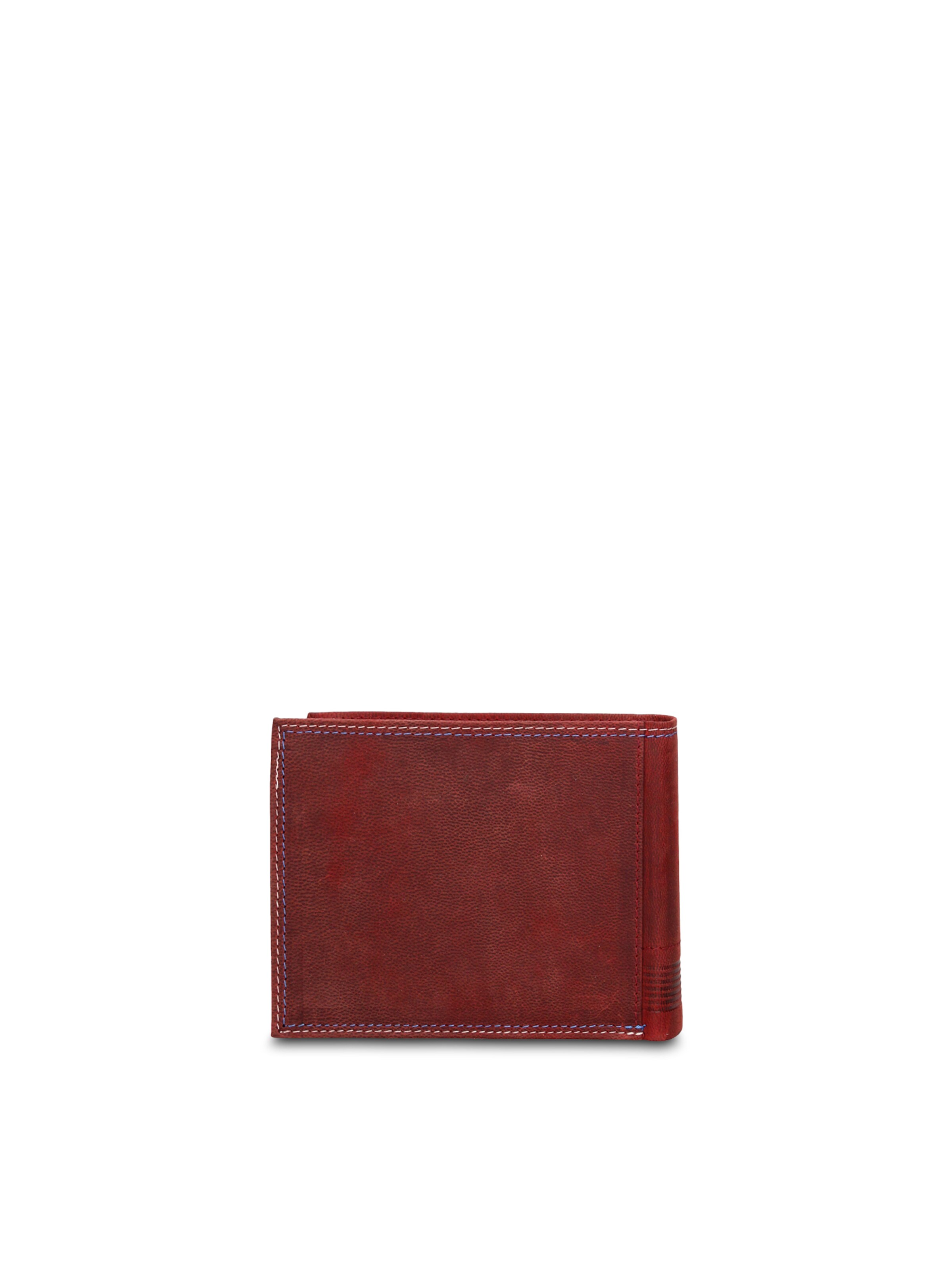 Portamonete 'Portafoglio Uomo Vera Pelle con Cuciture Rosse - Slim Design 12,5x9,5 cm' di cotton belt in rosso