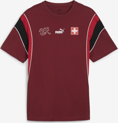 PUMA T-Shirt in rot / dunkelrot / schwarz / offwhite, Produktansicht
