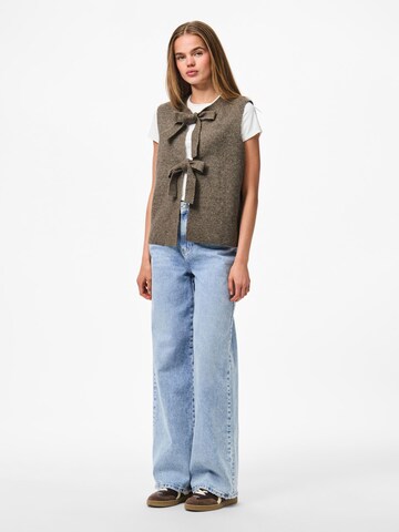PIECES Knitted vest 'PCSilly' in Brown