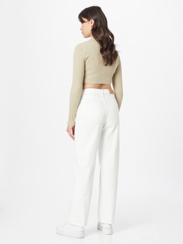 NA-KD Wide Leg Jeans in Weiß