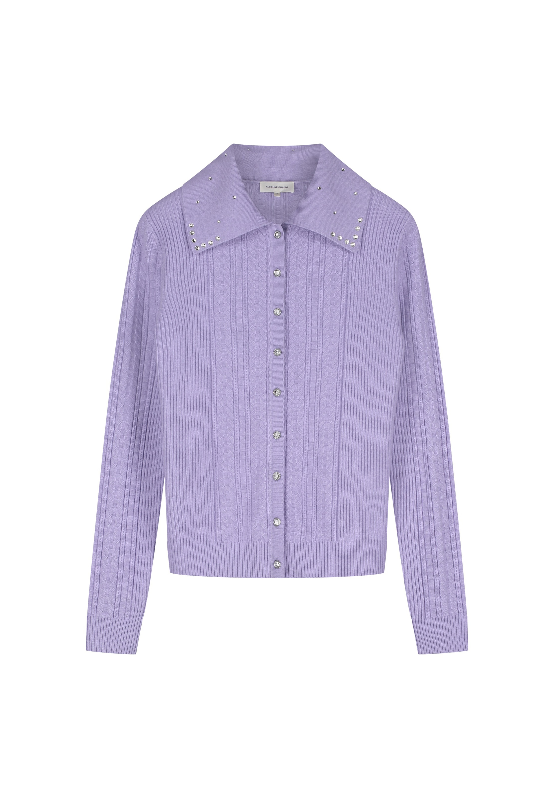 Fabienne Chapot Gebreid vest in Lila: voorkant