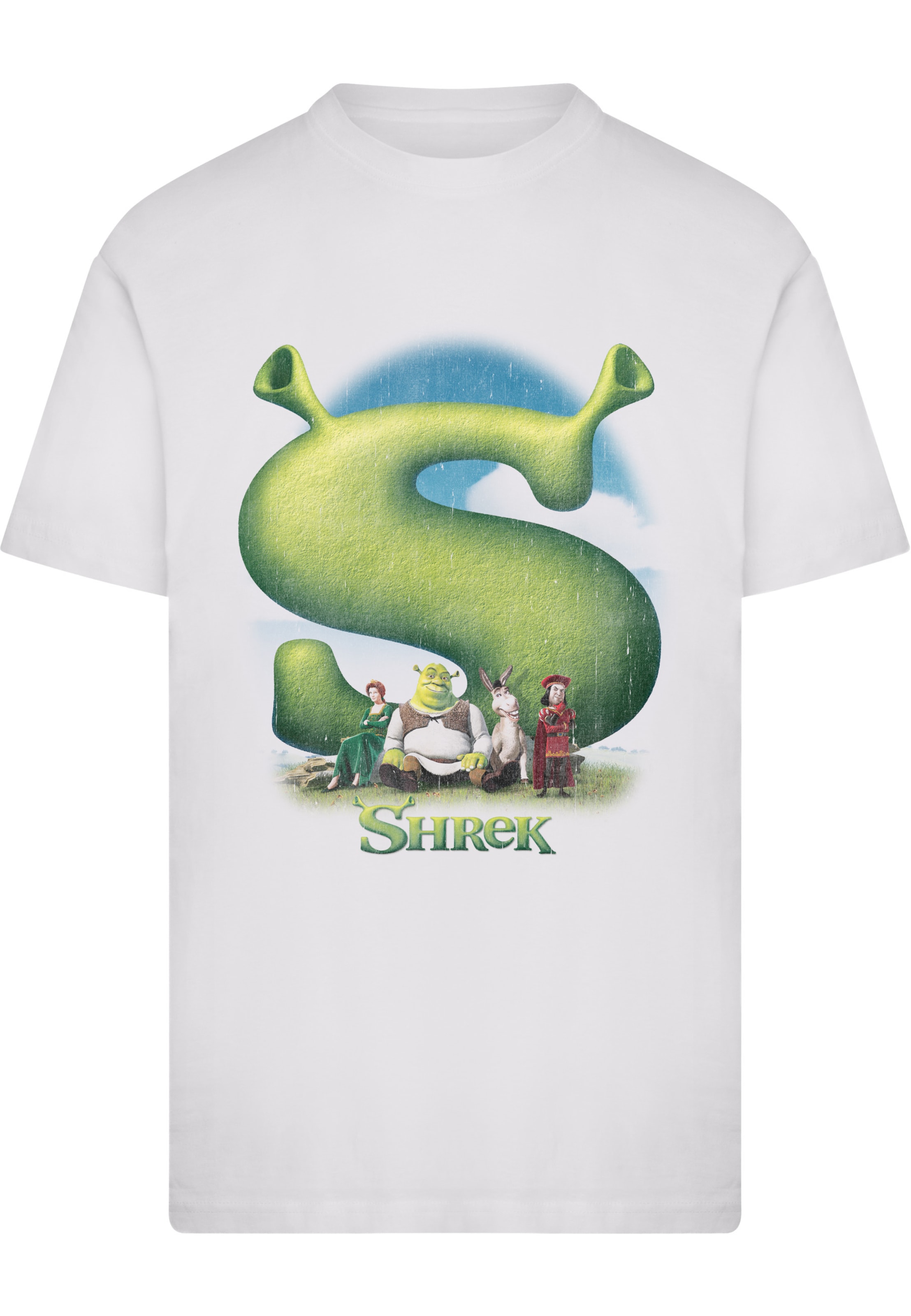 Merchcode Shirt 'Shrek Distressed' in White: front