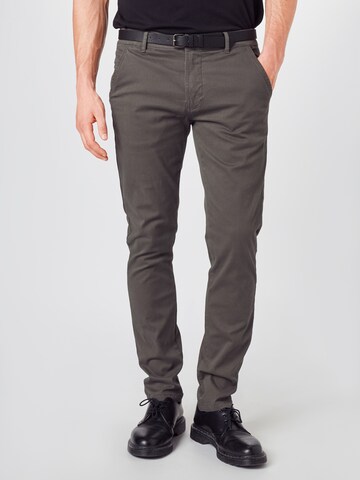 Coupe slim Pantalon chino Lindbergh en vert : devant