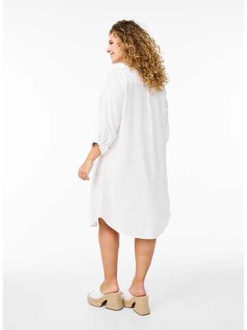 Abito camicia 'Lina' di Zizzi in bianco