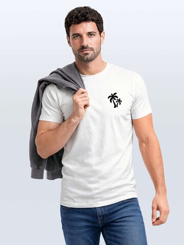 Neverless Shirt 'Logo Palmen' in White