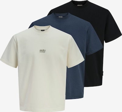 Marškinėliai 'JCOBREEZE' iš JACK & JONES, spalva – tamsiai mėlyna / pastelinė geltona / pilka / juoda, Prekių apžvalga