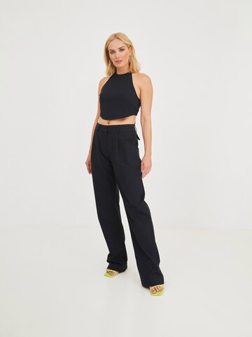 ABOUT YOU x Iconic by Tatiana Kucharova Loose fit Pants 'Rachel' in Black