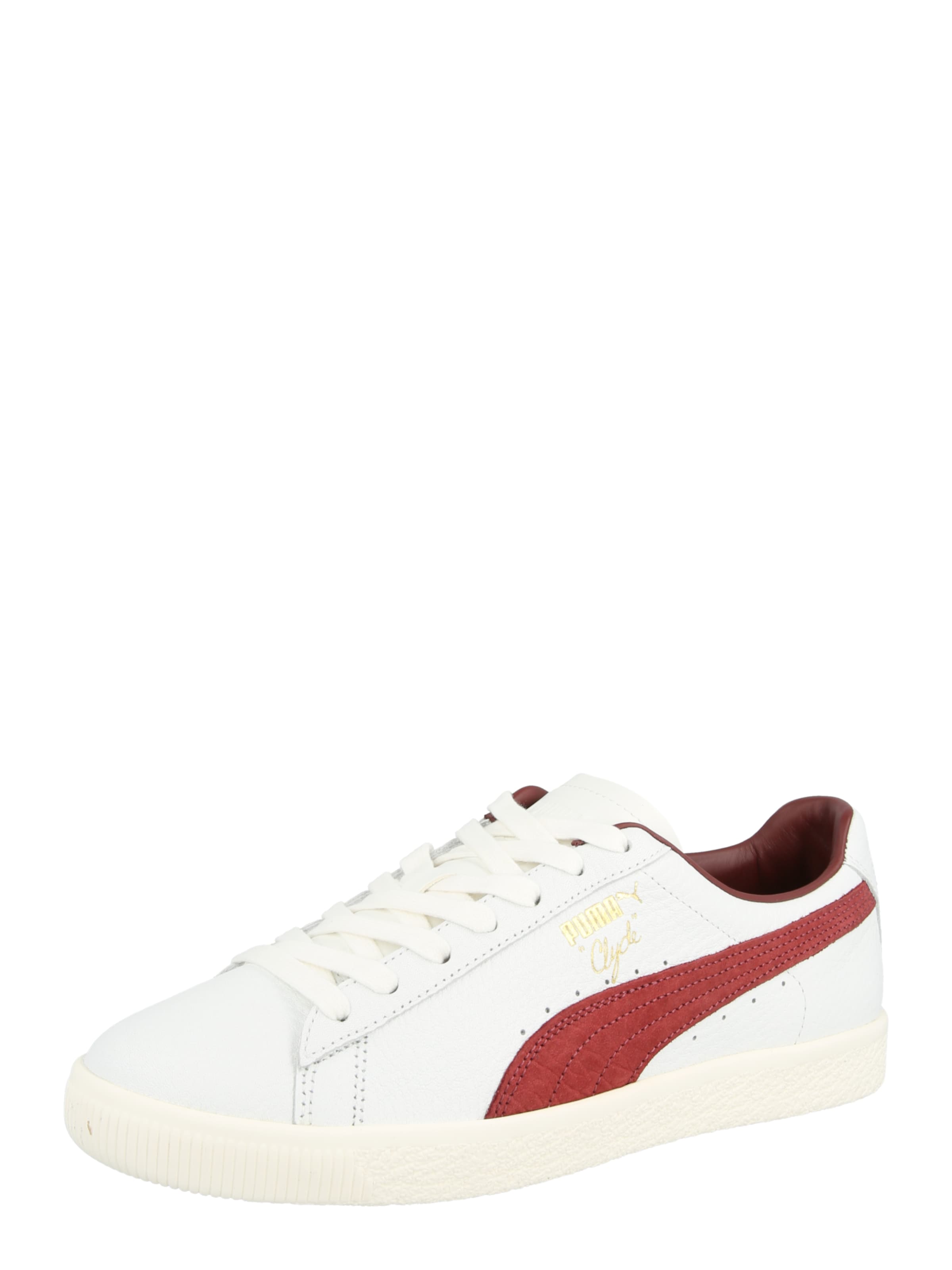 PUMA Низкие кроссовки 'Clyde MII' в размере 39-39,5 в Золотой / Ржаво-красный / Белый, Обзор товара
