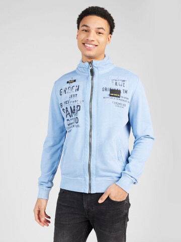 CAMP DAVID Zip-Up Hoodie in Blue: front