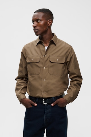 Matinique - Regular Fit Camisa em castanho: frente