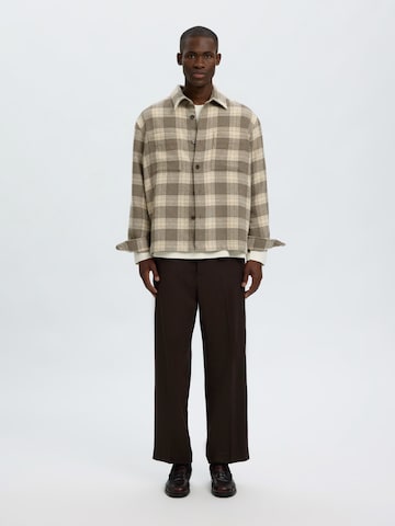 SELECTED Comfort Fit Риза 'SLMOLE PABLO' в бежово