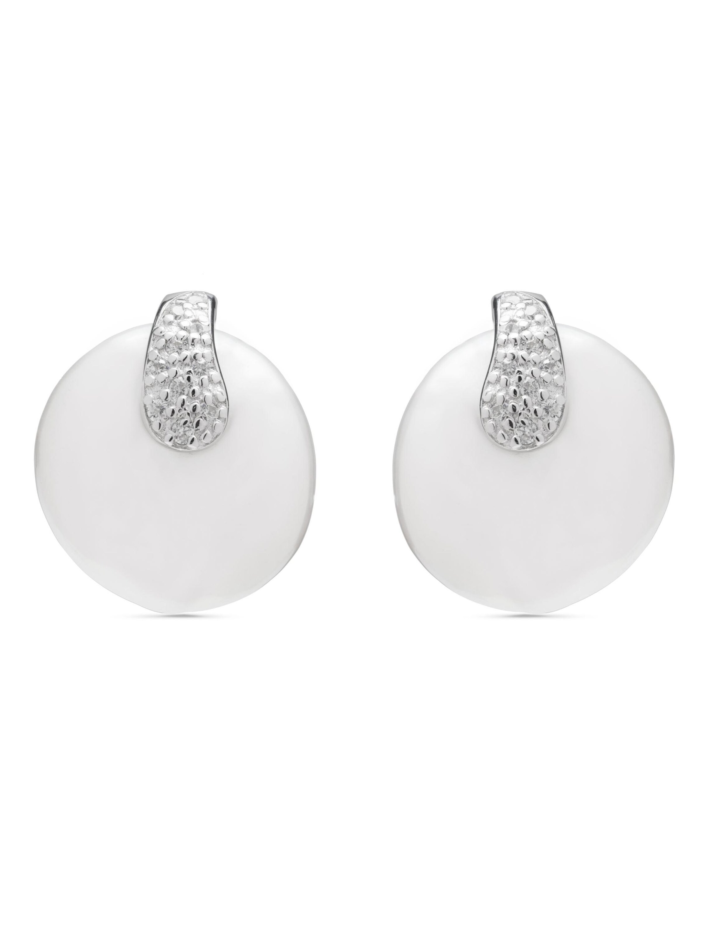 Luxenter Øreringe 'AMBA' i hvid, Produktvisning