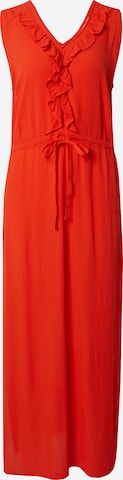 ICHI فستان 'MARRAKECH' بلون أحمر: الأمام