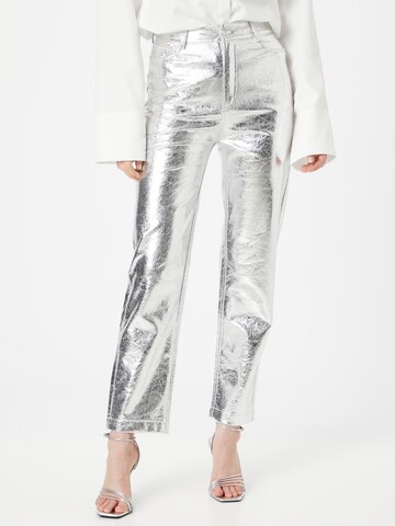 Warehouse Regular Trousers in Silver: front