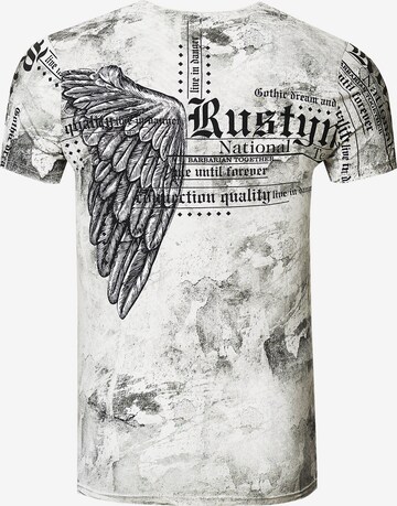 Rusty Neal T-Shirt mit All Over Print in Weiß