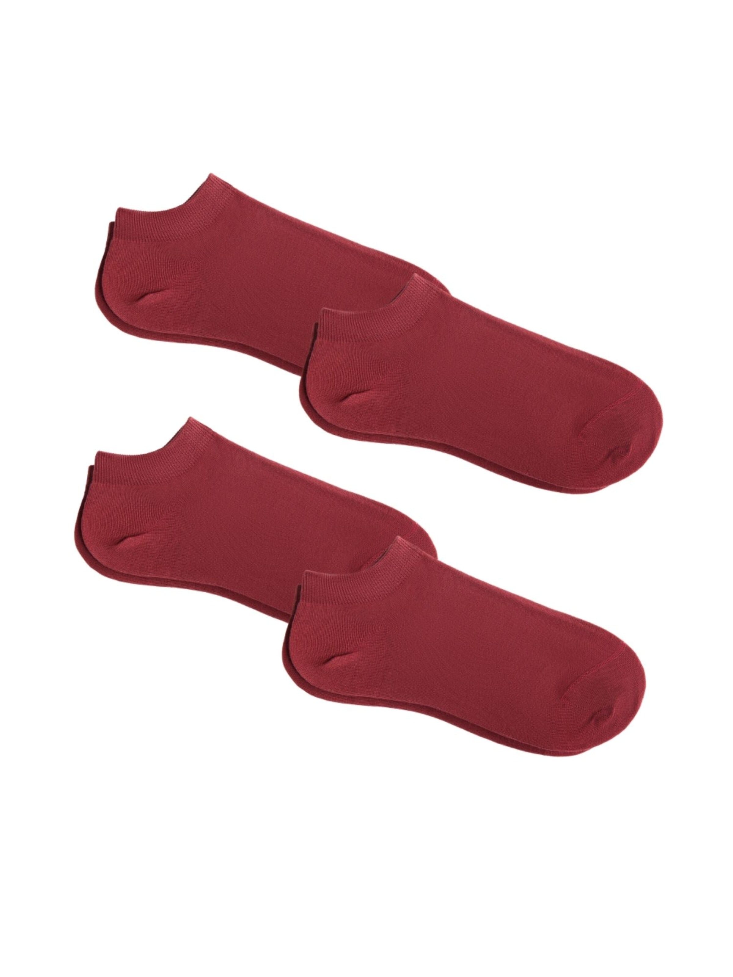 Albero Natur Ankle Socks 'Bio-Baumwoll-Sneakersocken Unisex - 4er Pack' in Red: front