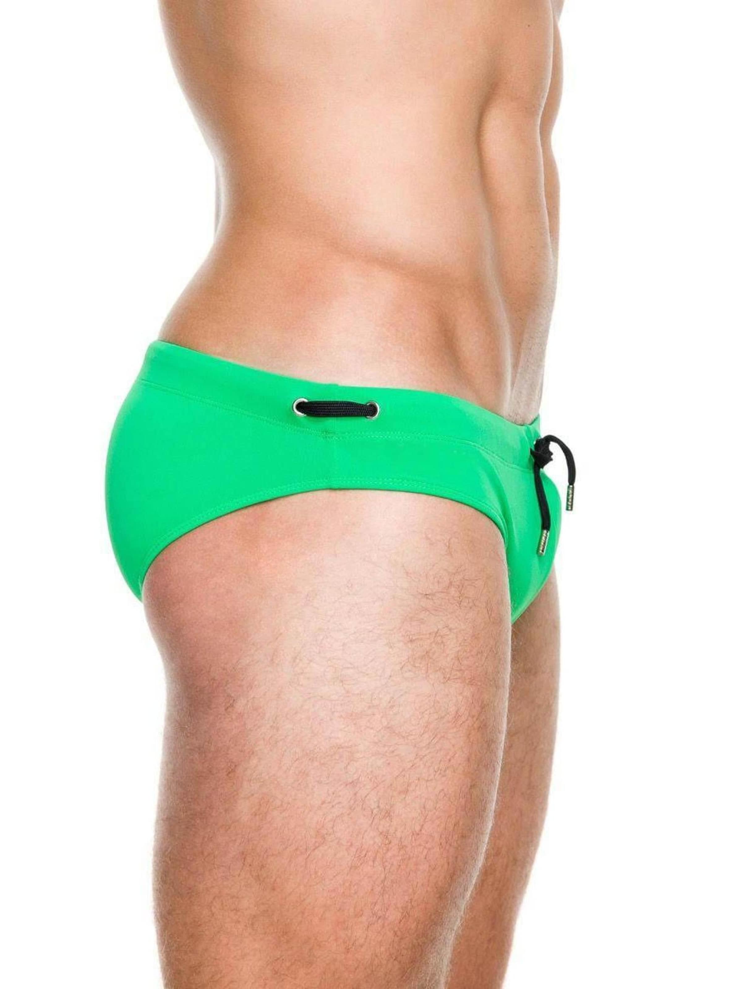 BIMONI Athletic Swim Trunks 'Badeslip' in Green