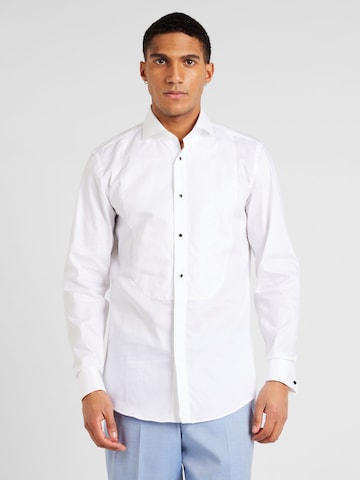 BOSS Black Slim Fit Skjorte 'HANK' i hvid: forside