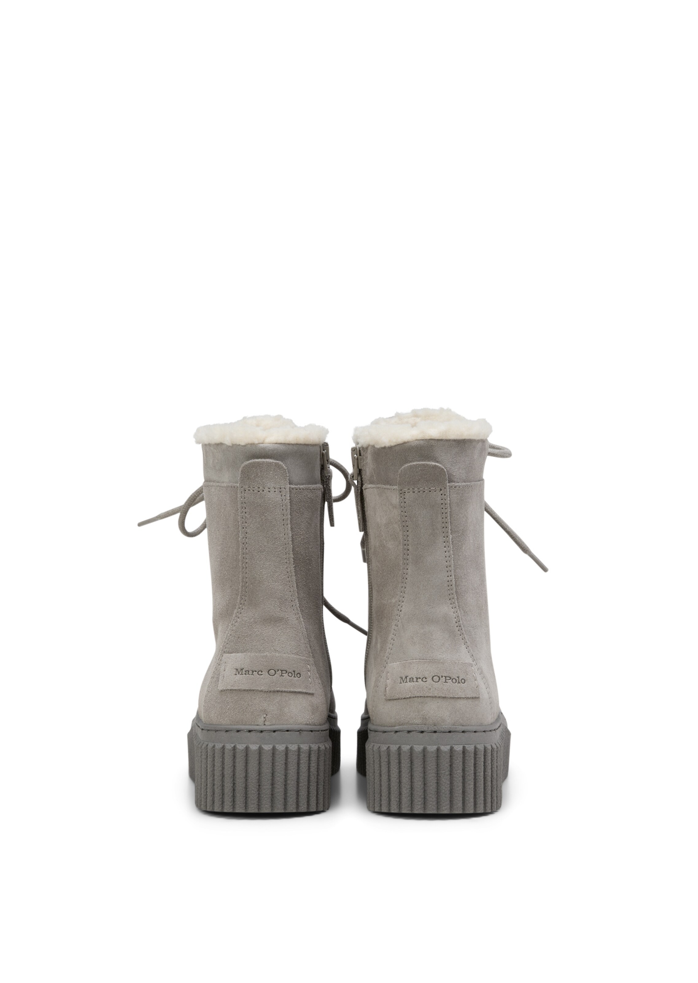 Marc O'Polo Lace-up boot 'Model Bianca' in Grey