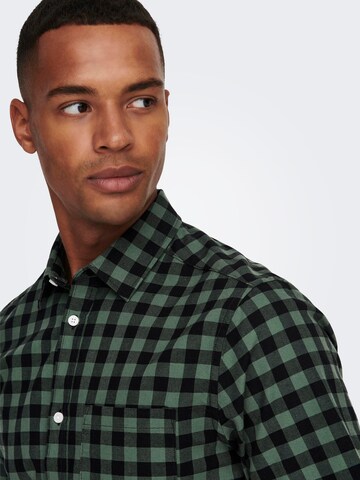 Only & Sons Regularny krój Koszula 'Alvaro' w kolorze zielony