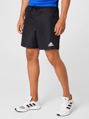 ADIDAS SPORTSWEARLoosefit Sportske hlače - crna boja: prednji dio