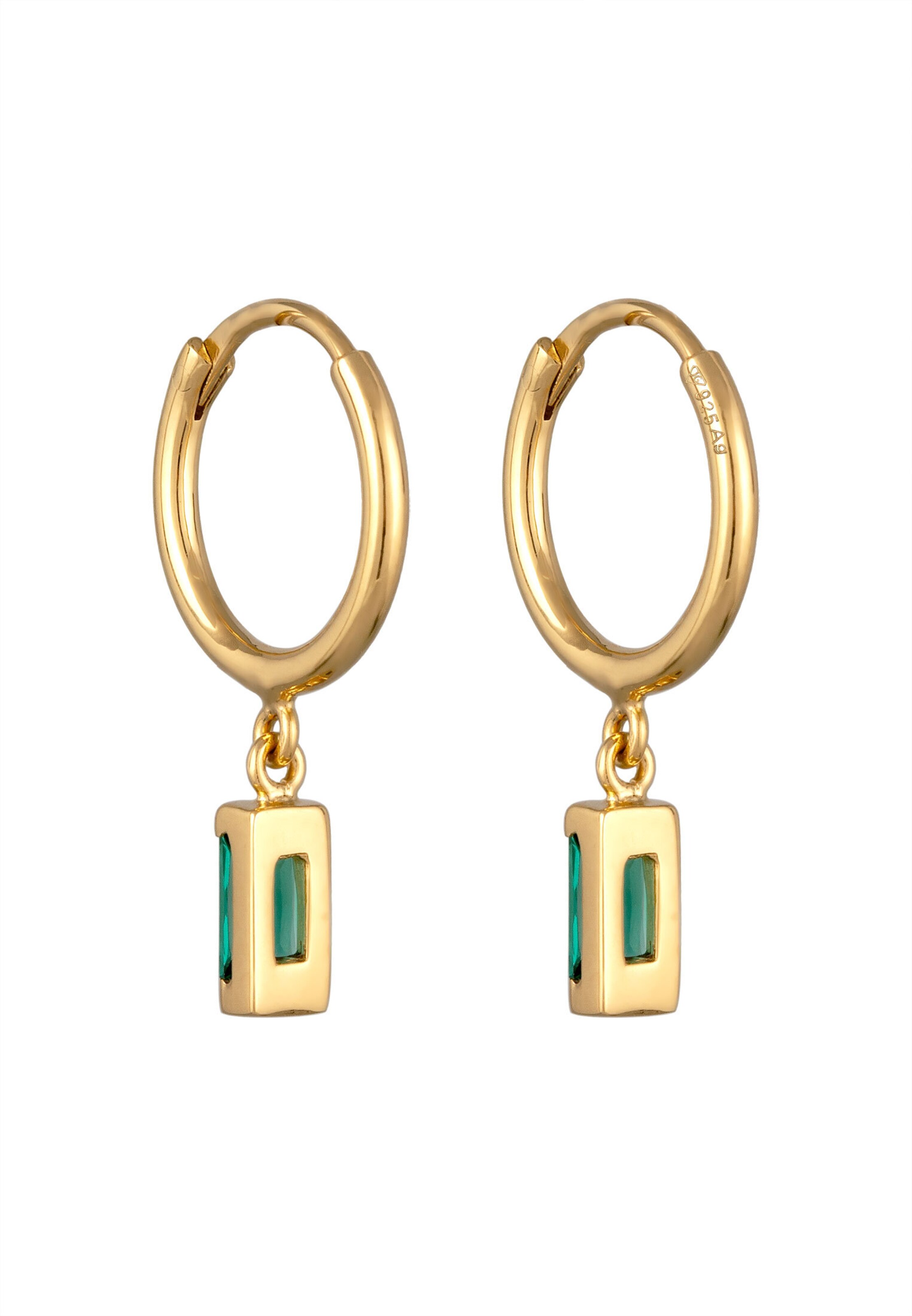 ELLI PREMIUM Earrings 'Smaragd' in Gold