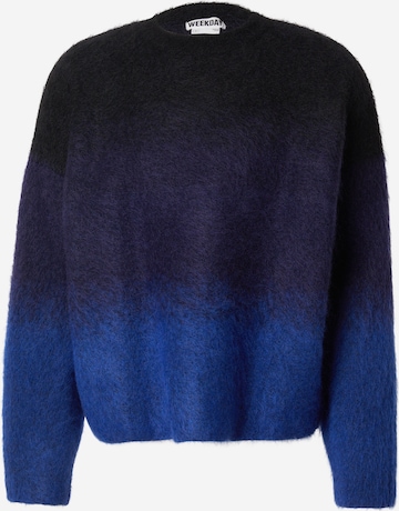WEEKDAY Sweter 'Alek' w kolorze niebieski: przód