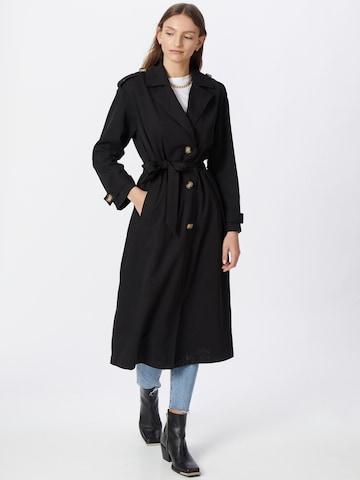 ONLY Ανοιξιάτικο και φθινοπωρινό παλτό 'Line' σε μαύρο: μπροστά