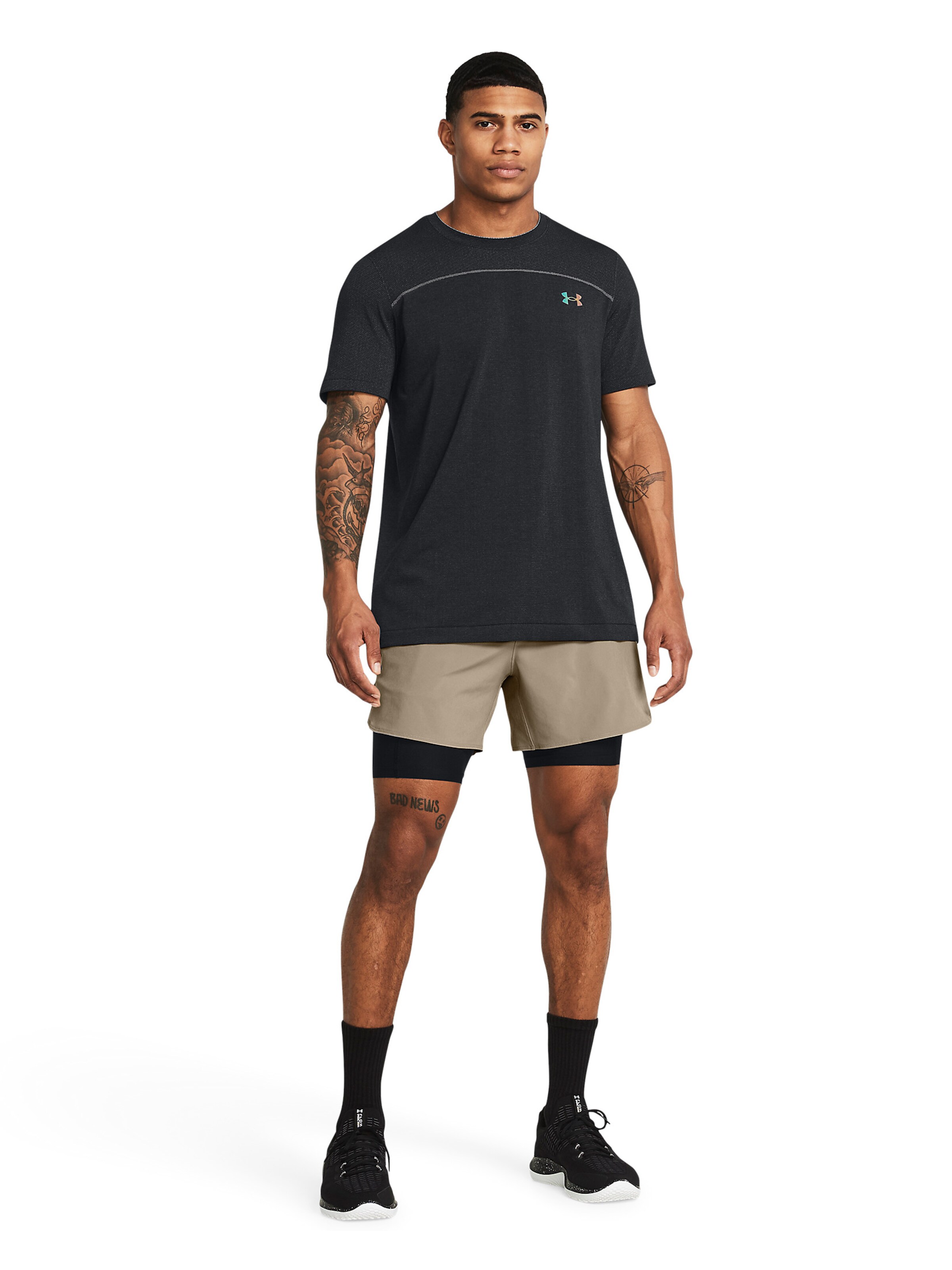 UNDER ARMOUR Regular Sportbroek 'Vanish Elite 2in1' in Bruin