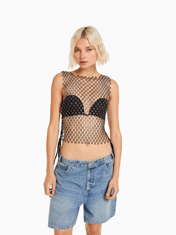 Bershka Top - fekete: elől