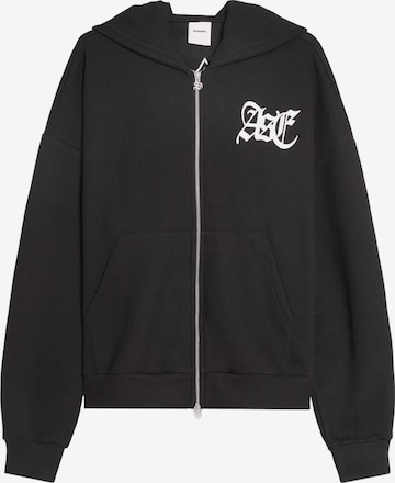 Veste de survêtement Bershka en noir : devant
