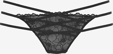 String di PETITE FLEUR GOLD in nero: frontale