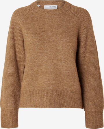 SELECTED FEMME Sweater 'RENA' in Brown: front