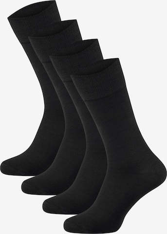 Nur Die - Calcetines ' Bambus Komfortbund ' en negro: frente