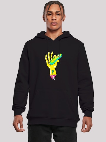 F4NT4STIC Sweatshirt 'Rick and Morty Pickle Hand' in Black: front