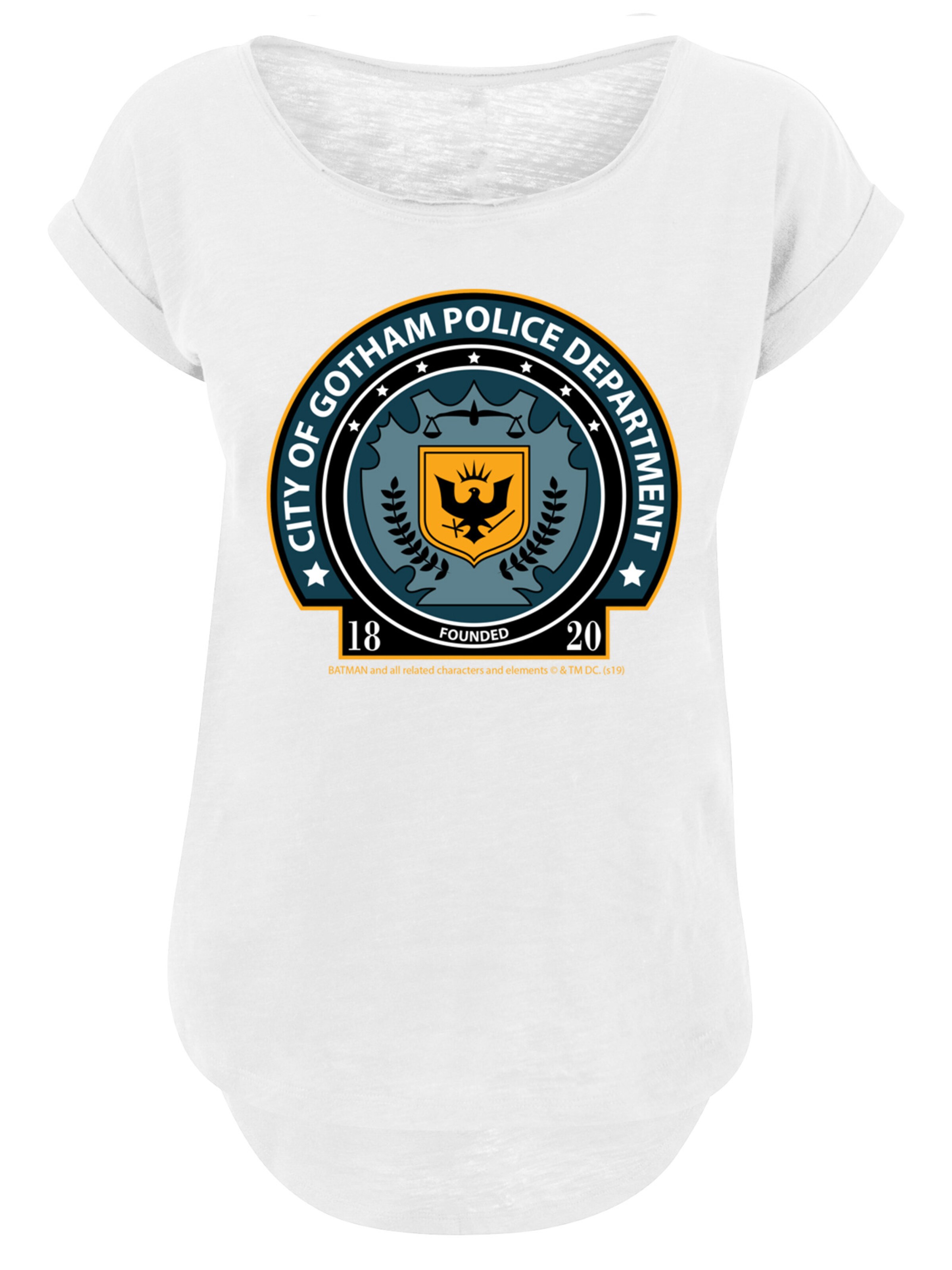 T-shirt 'DC Comis Superhelden Batman Gotham Police Dept' F4NT4STIC en blanc : devant