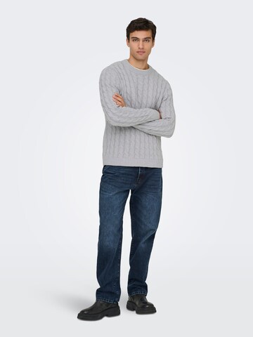 Only & Sons Pullover 'ONSKicher' in Grau