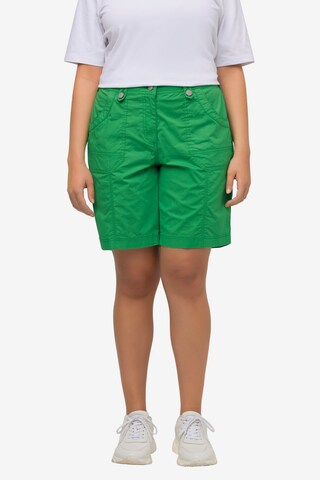 Ulla Popken Regular Pants in Green: front