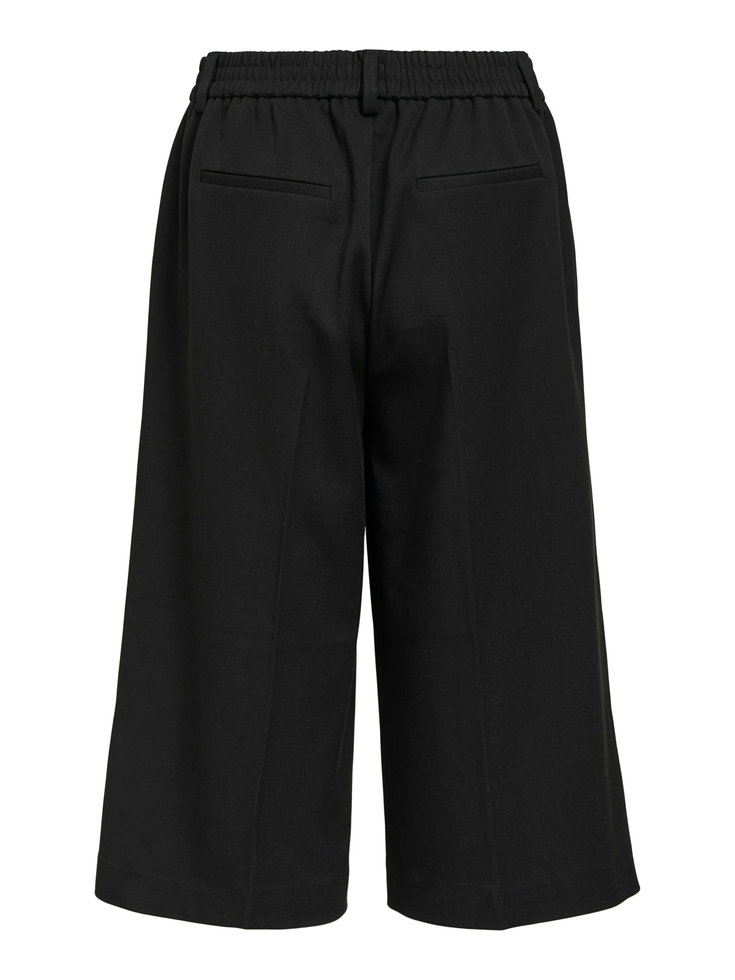 OBJECT Wide leg Trousers with creases 'Lisa' in Black